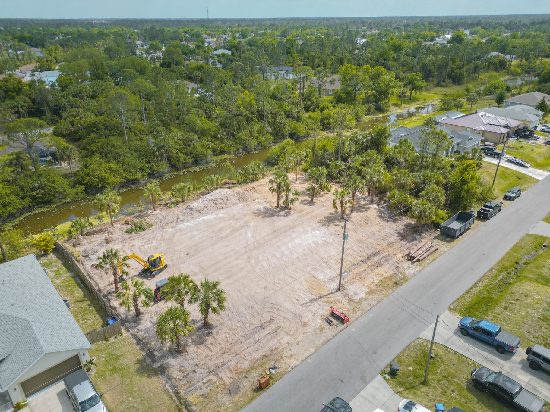 Land clearing project — aerial view