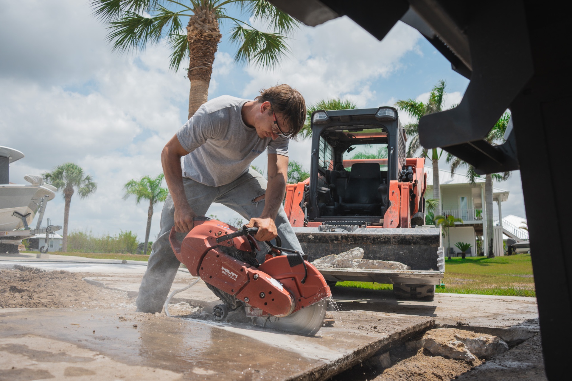 Concrete cutting for driveway work
